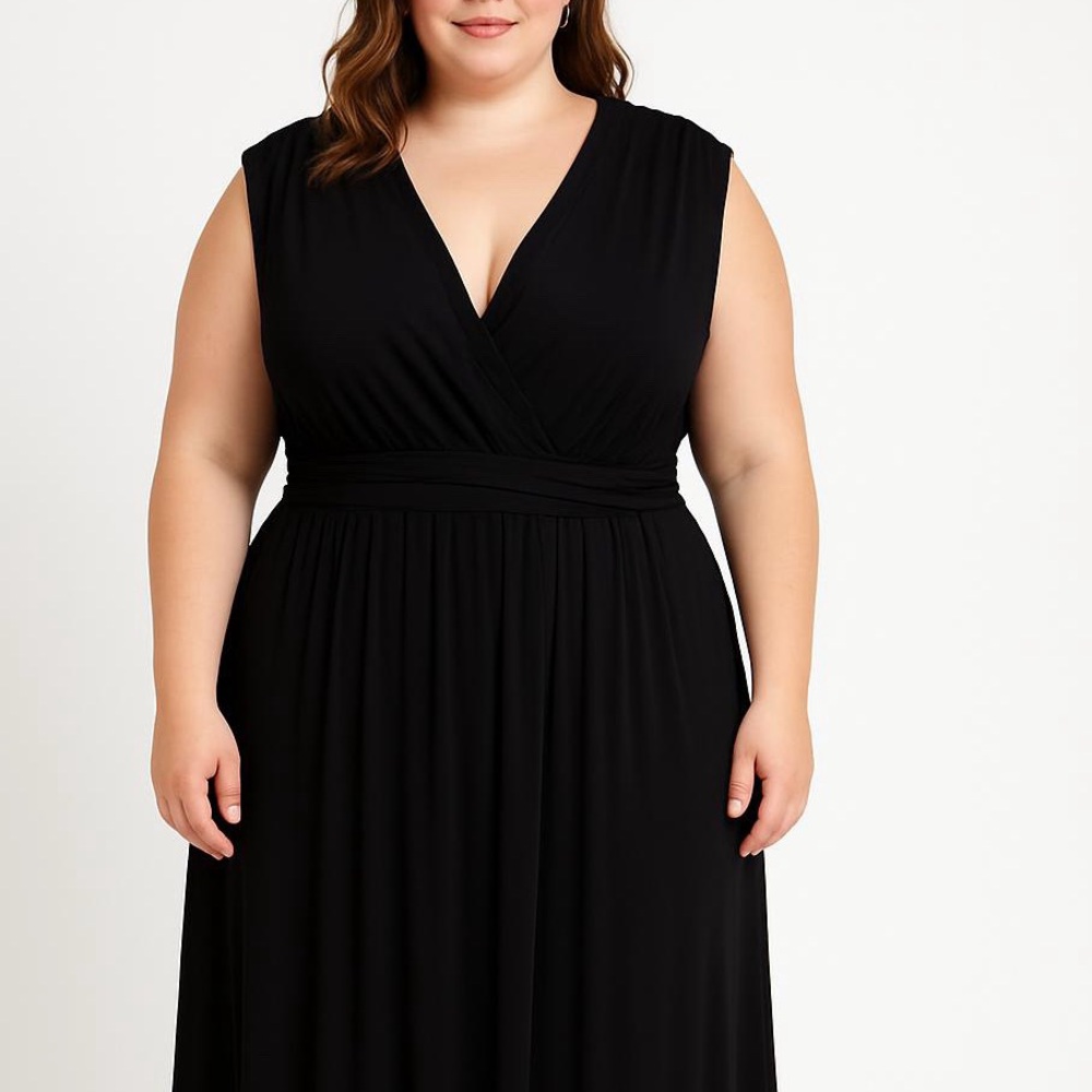 3/$10 Old Navy Basic Black Sleeveless Midi Dress